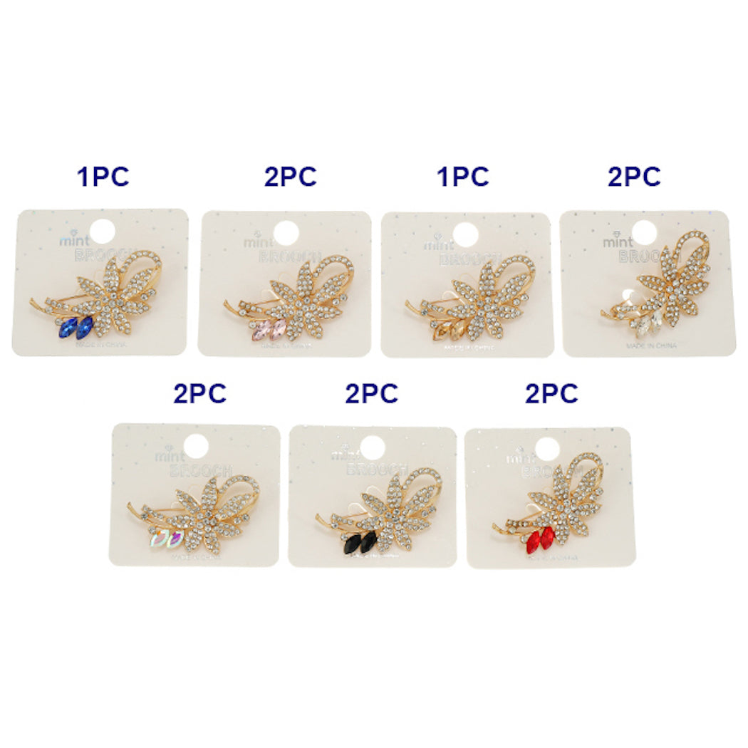 Rhinestone Flower Brooch