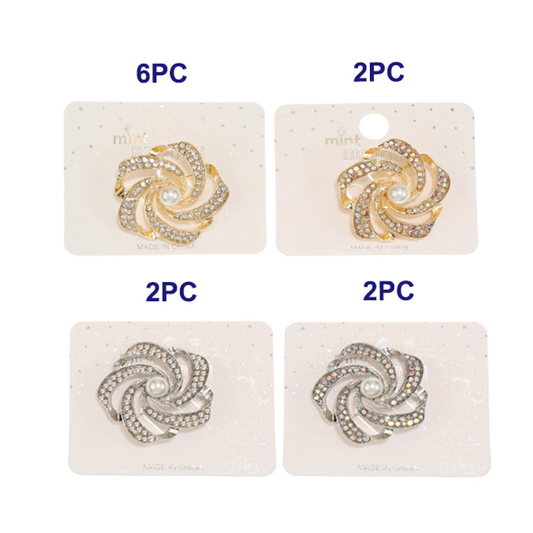 Rhinestone Flower Brooch