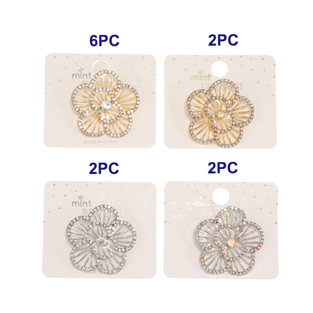 Rhinestone Flower Brooch