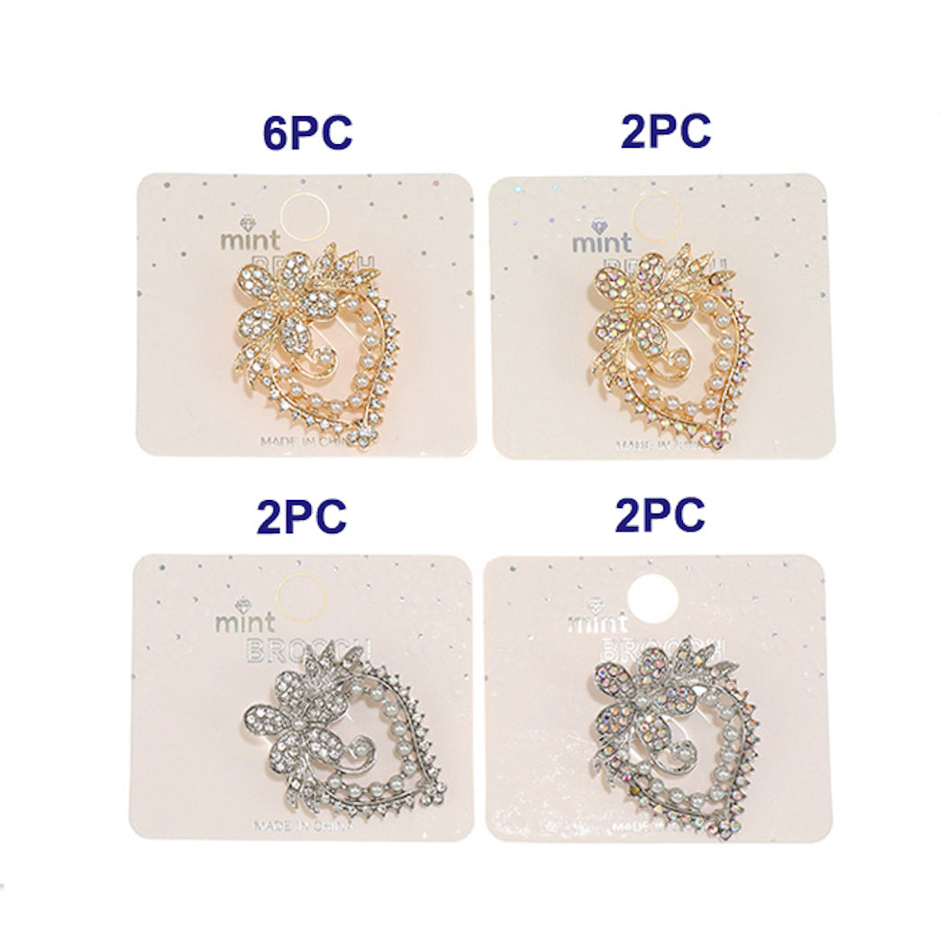 Rhinestone Flower Brooch