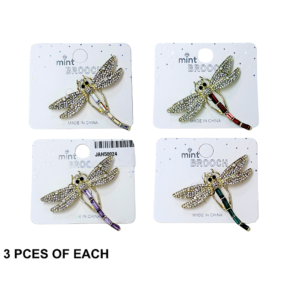 Rhinestone Dragonfly Brooch