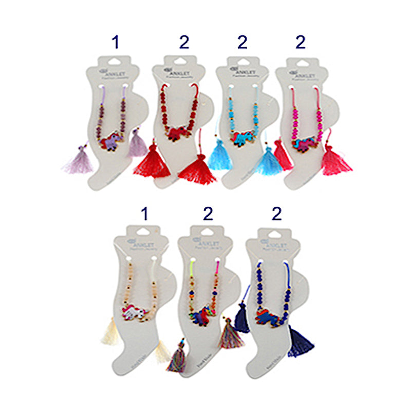 Unicorn Tassel Thread Anklet