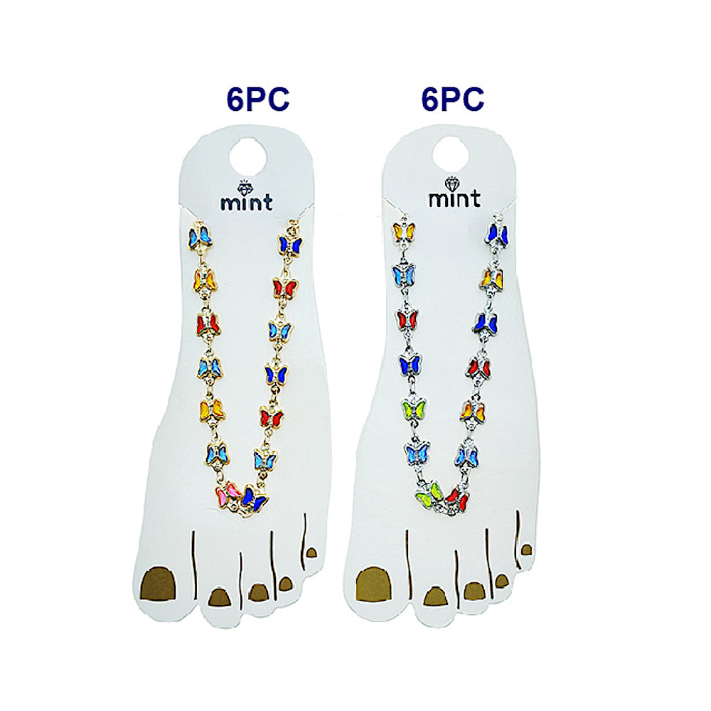JAK49503 - Multi Color Butterfly Anklet