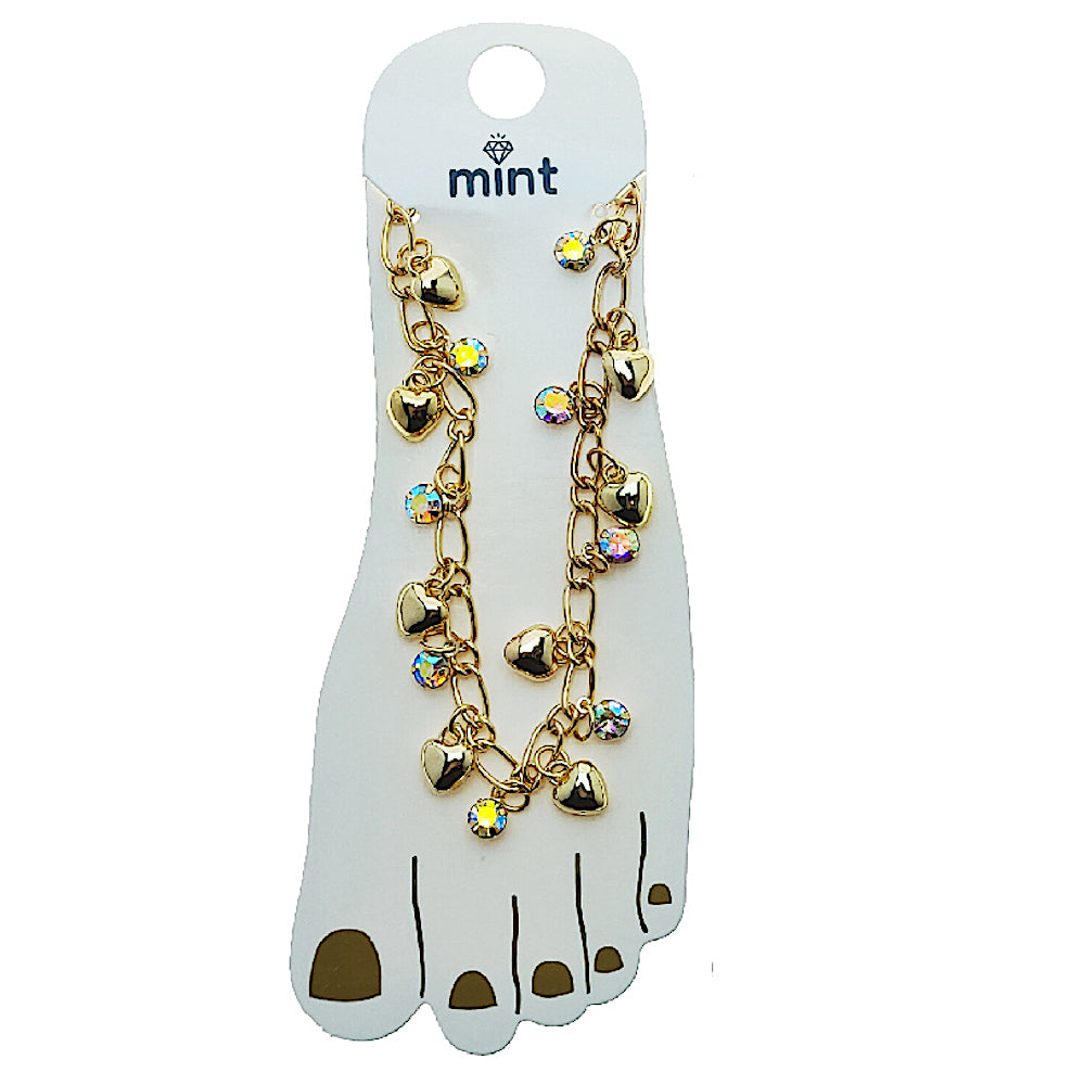 JAK49505 - Puffy Heart Chain Anklet