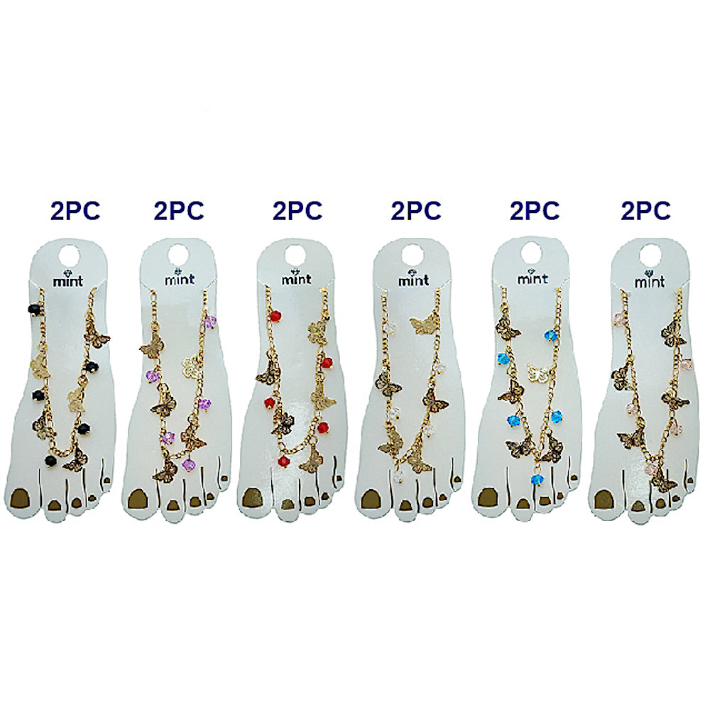 JAK49507 - Filigree Butterfly Chain Anklet