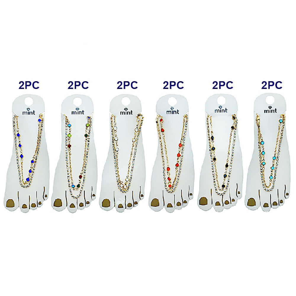 Layered Gemstone Anklet