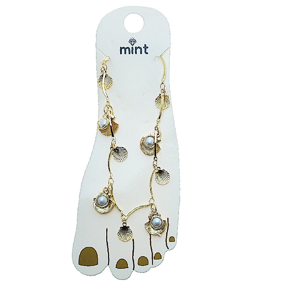 JAK49517 - Shell & Pearl Anklet