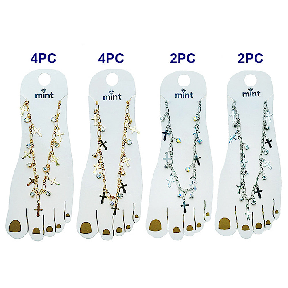JAK49520 - Cross Chain Anklet