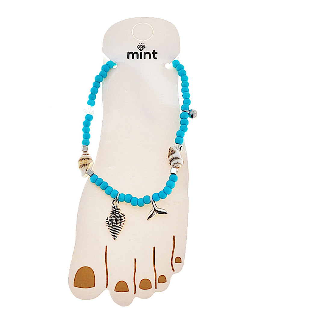 JAK48206-4C - Beaded Shell Anklet