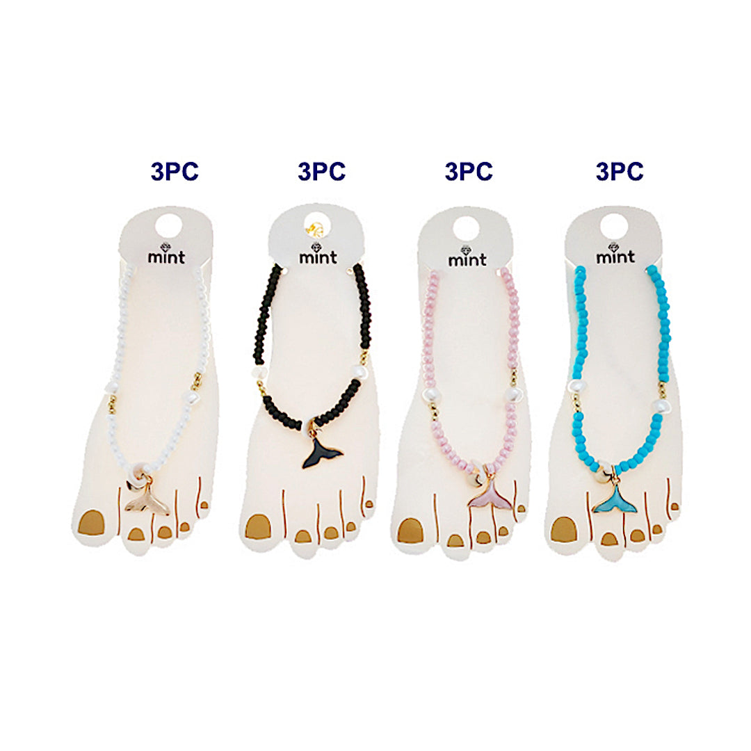 JAK48208-4C - Beaded Shell Anklet