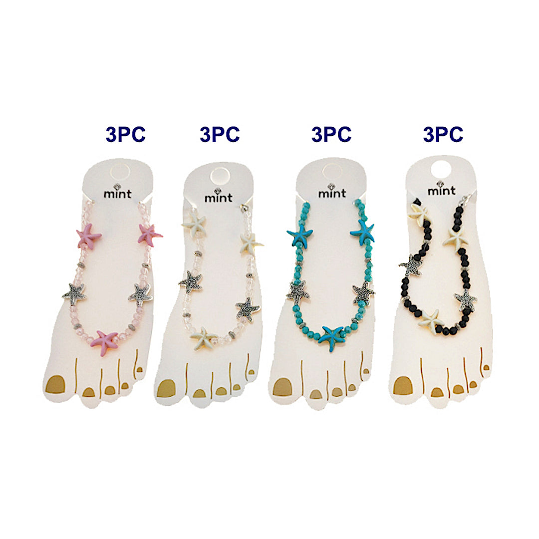 JAK48286 - Beaded Starfish Anklet