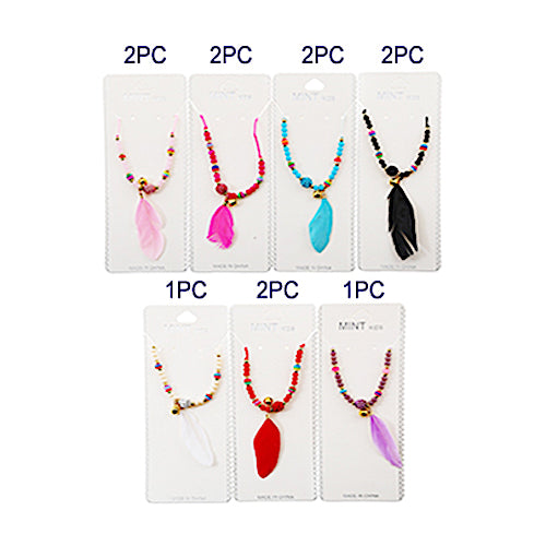 Feather Knotted Thread Necklace