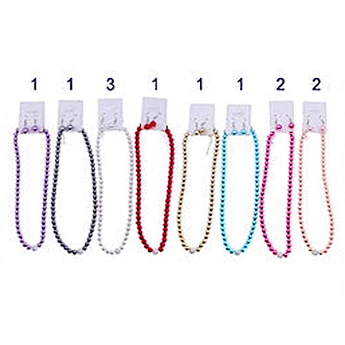 Colorful Imitation Pearl Necklace Set