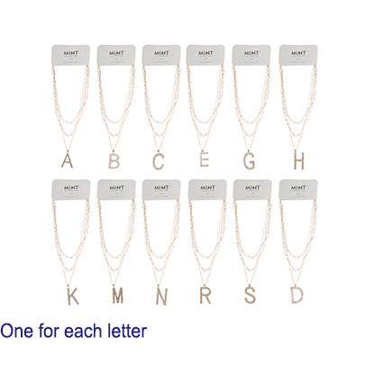 Layered Chain Alphabet Necklace