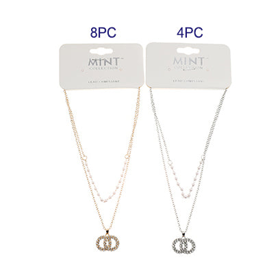 Layered Double Circle Pearl Necklace