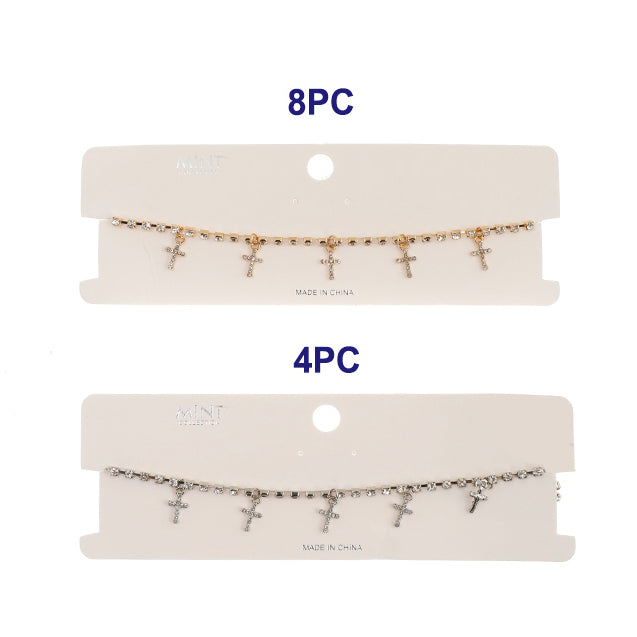 Rhinestone Cross Charm Necklace