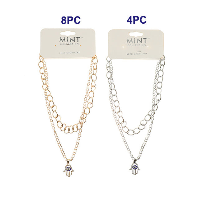 Layered Hamsa Hand Necklace