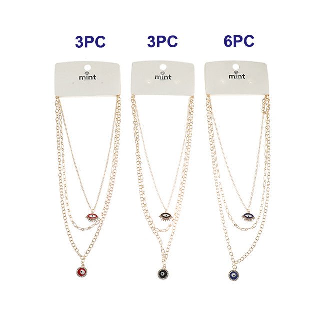 Layered Beaded Evil Eye Necklace