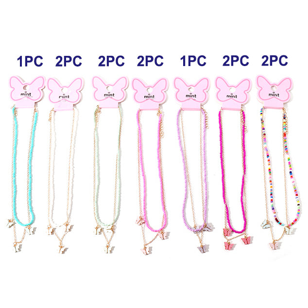 Layered Beaded Butterfly Necklace