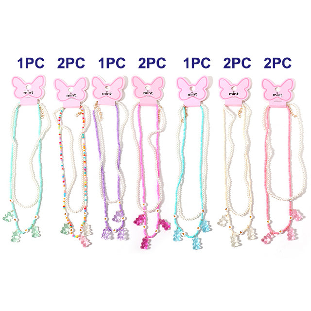 Layered Beaded Gummy Bear Necklace