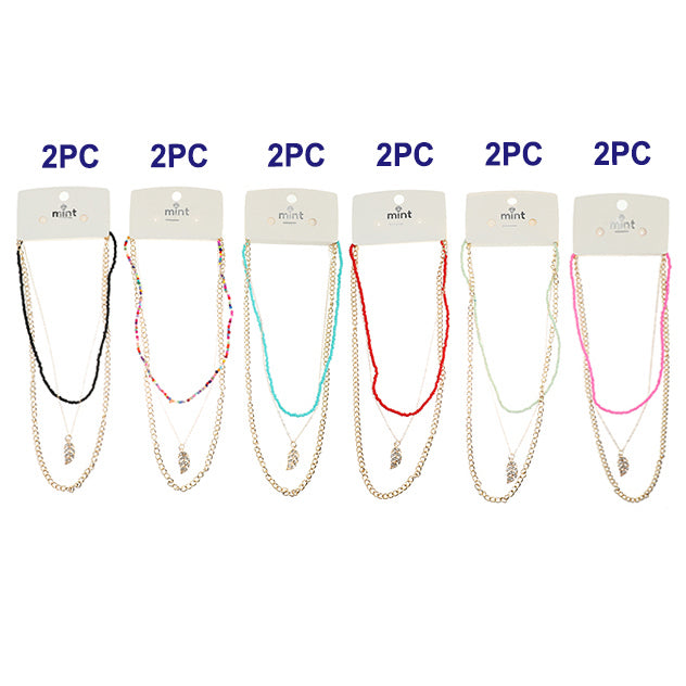 Beaded Leaf Necklace