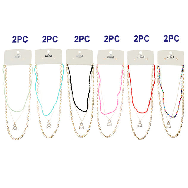 Teddy Bear Beaded Necklace