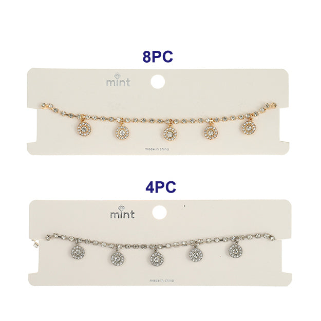 Rhinestone Circle Charm Necklace