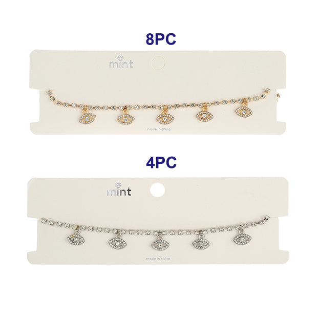 Rhinestone Eye Charm Necklace