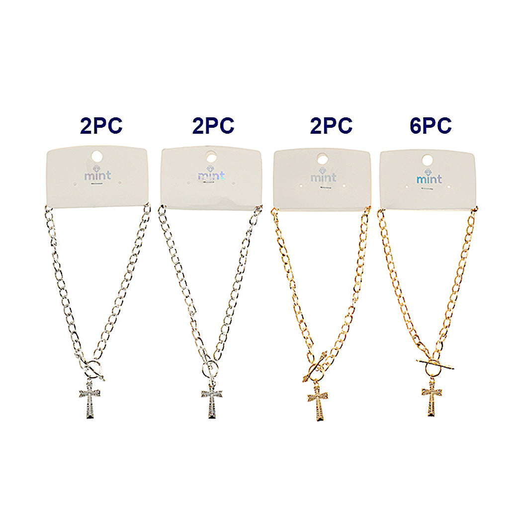 Cross Chain Link Necklace