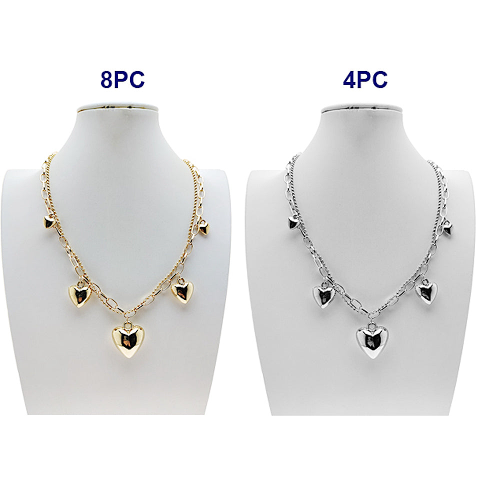 Puffy Heart Charm Necklace