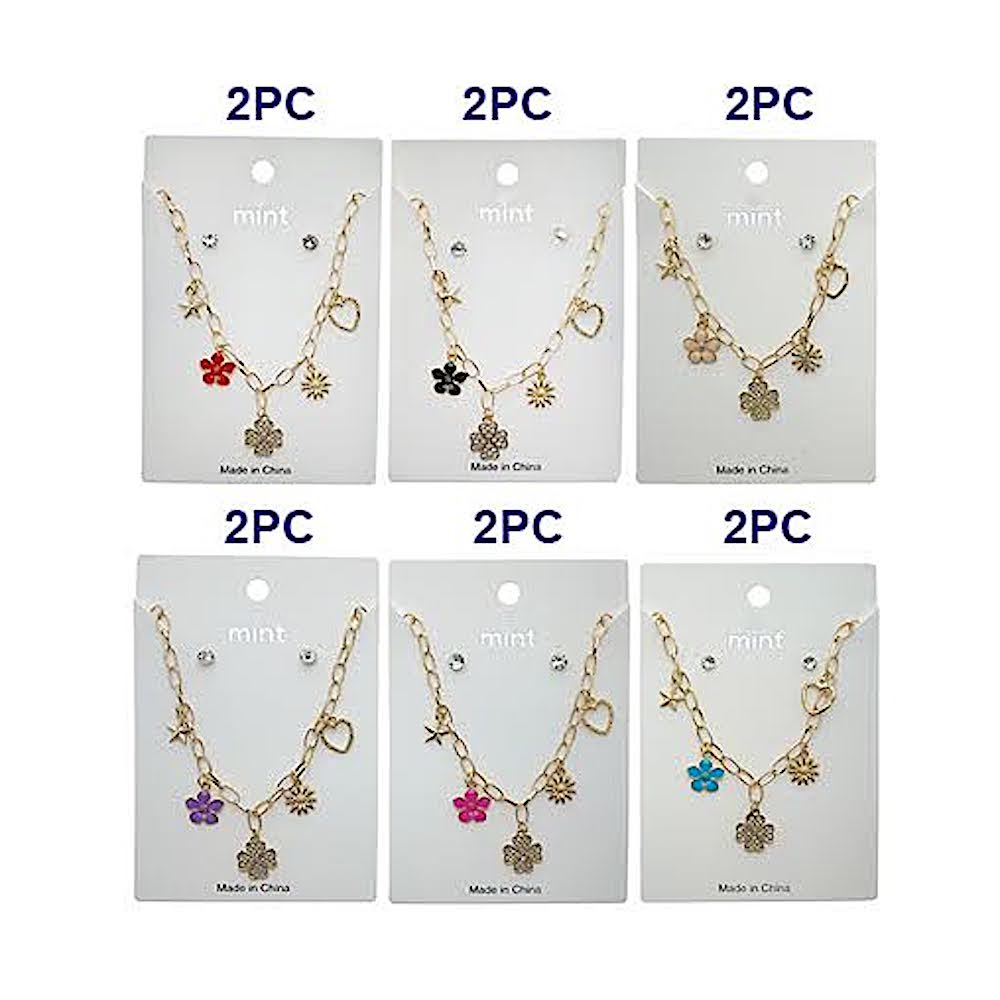 Clover & Flower Charm Necklace