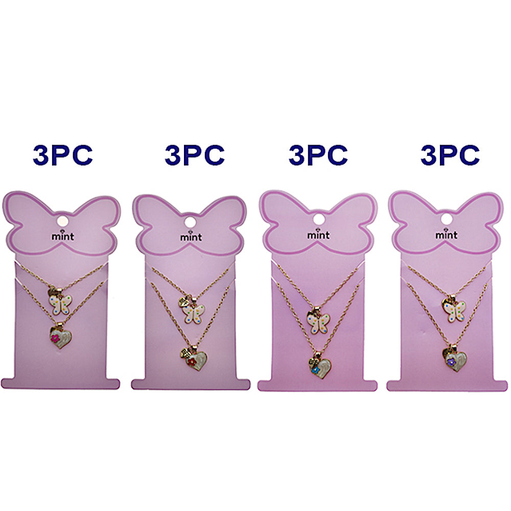 Butterfly & Heart BFF Necklace Set