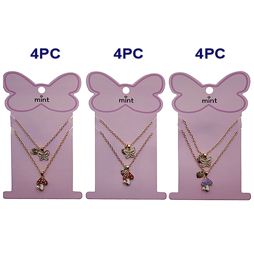 Butterfly & Mushroom BFF Necklace Set