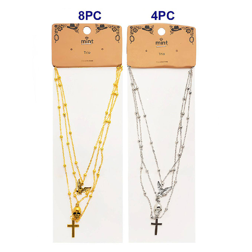 Eagle & Skull Cross Layered Necklace