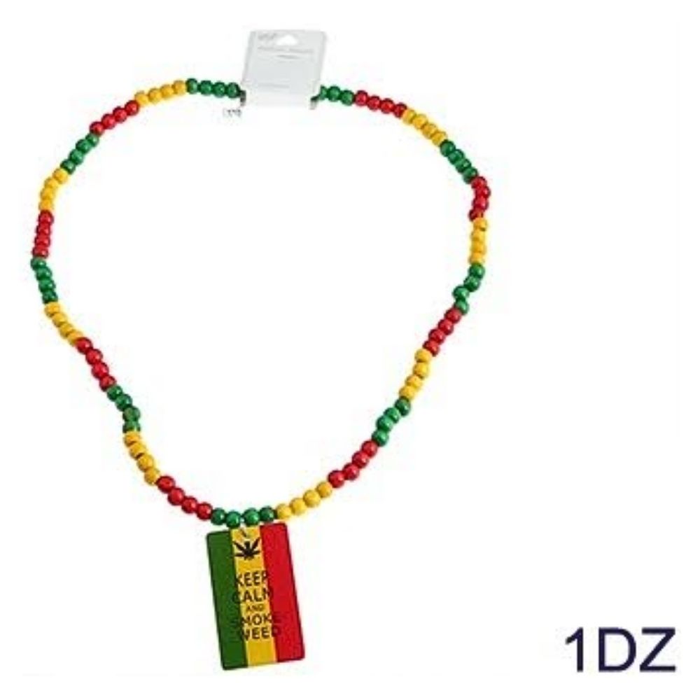 Marijuana Leaf Wood Necklace