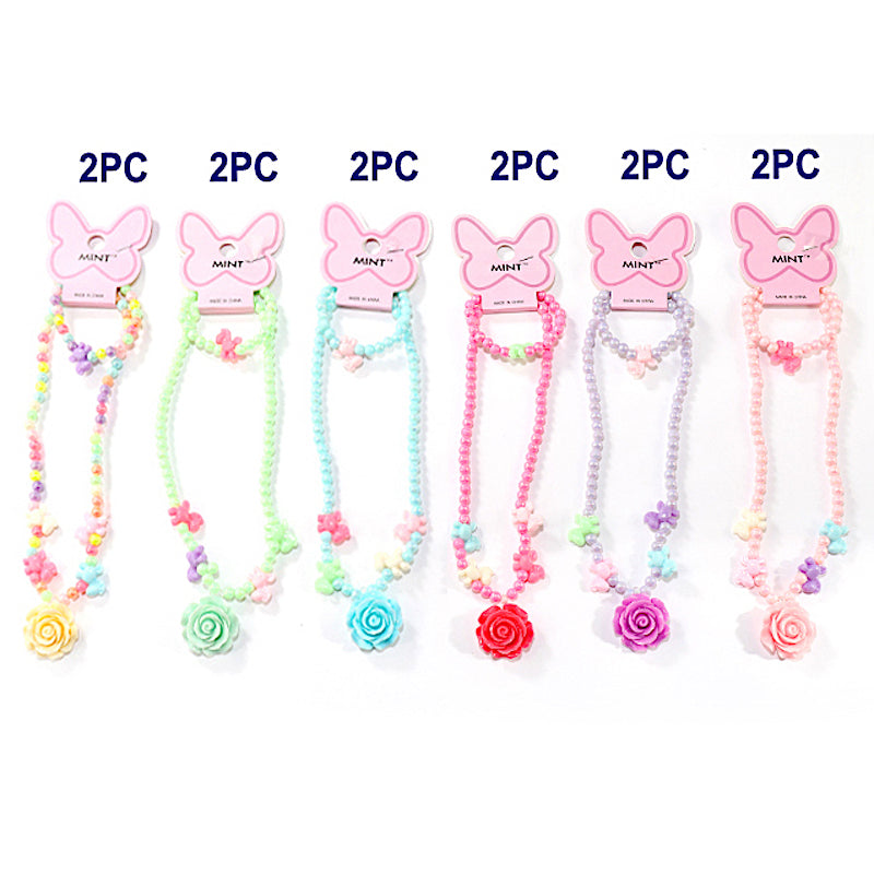 Rose Necklace & Bracelet Set