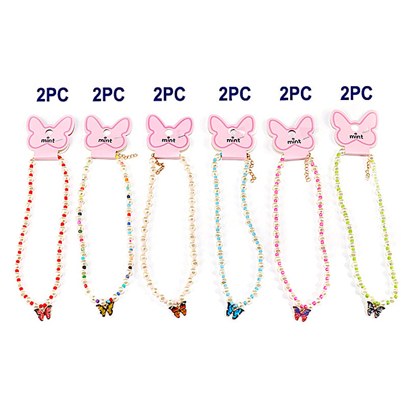 Beaded Y2K Butterfly Necklace