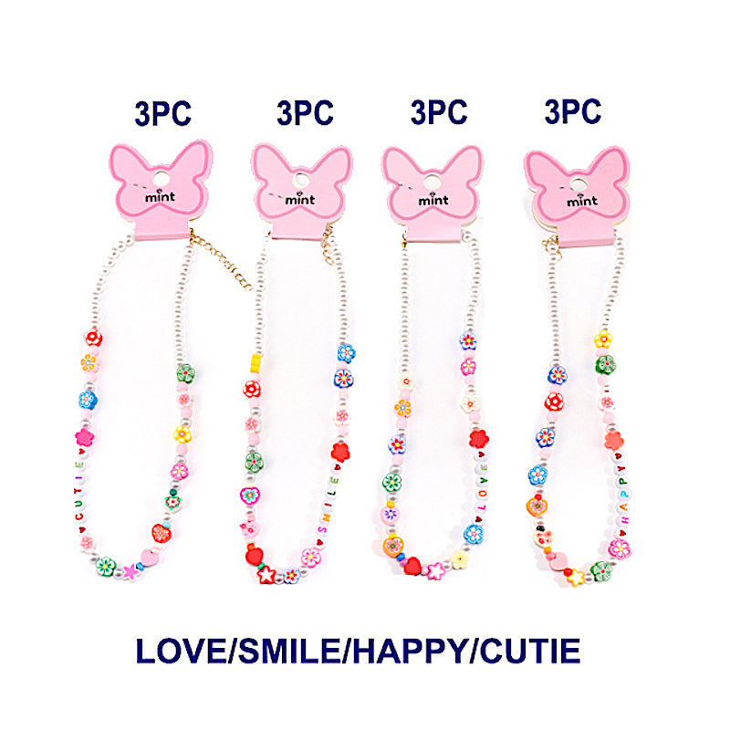 Beaded Y2K Word Flower Necklace