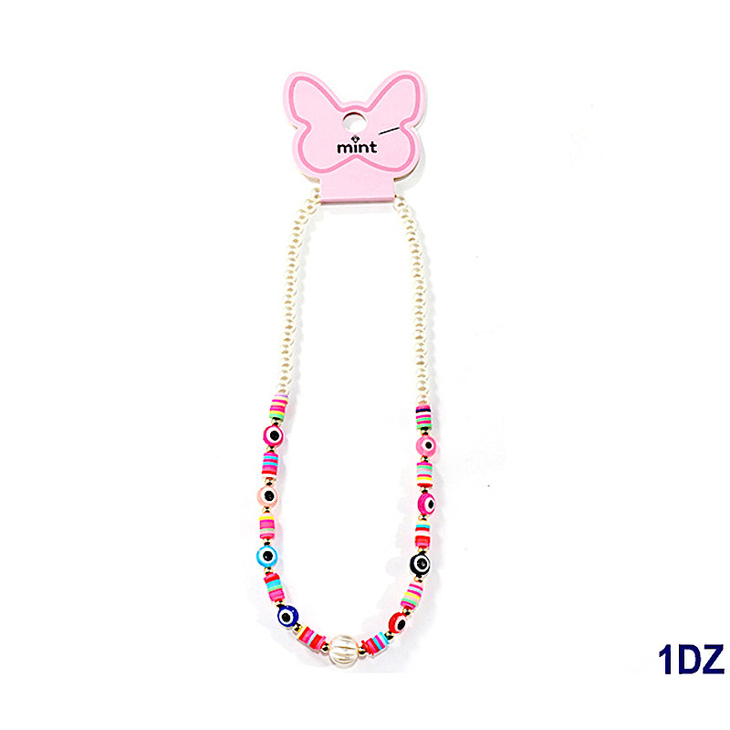 Beaded Y2K Evil Eye Necklace