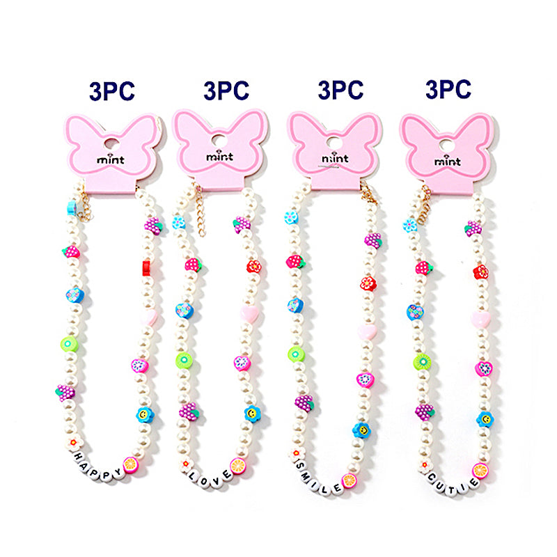 Beaded Y2K Word Pearl Fruit Necklace