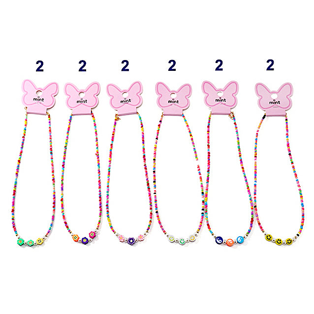 Beaded Y2K Smiley Face Necklace
