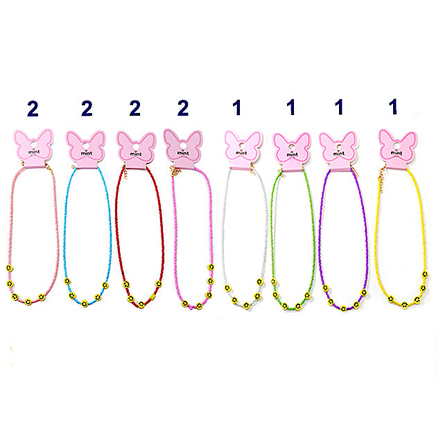 Beaded Y2K Smiley Face Necklace