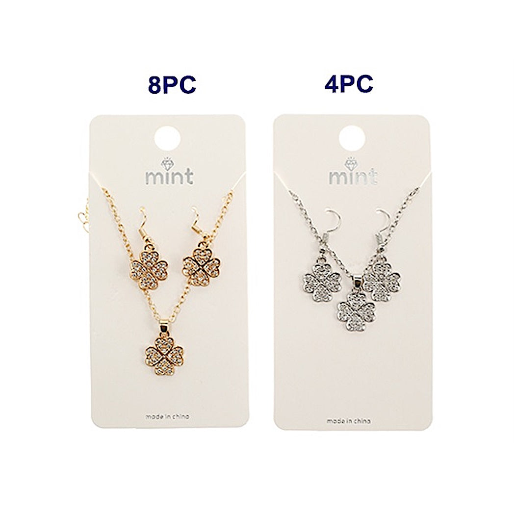 Rhinestone Clover Pendant Necklace