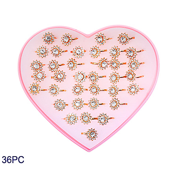 36 PCS Crystal Sun Ring