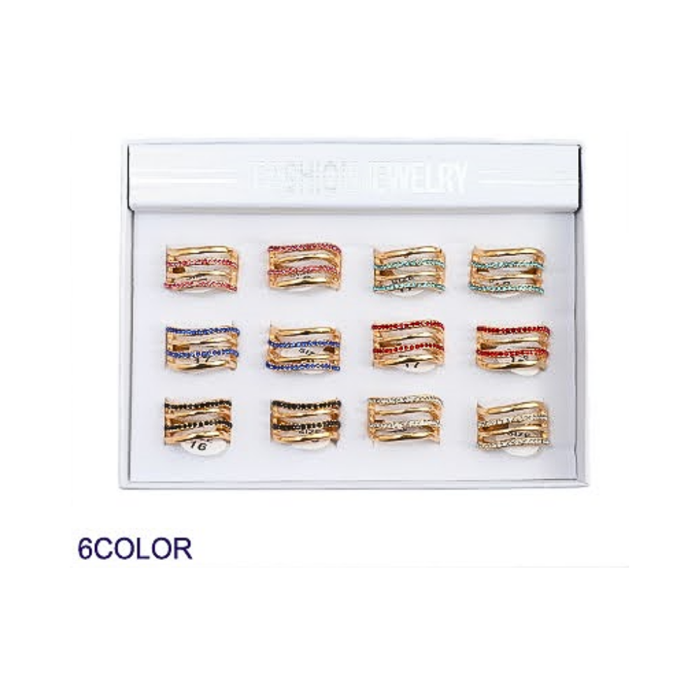 Rhinestone Wave Ring