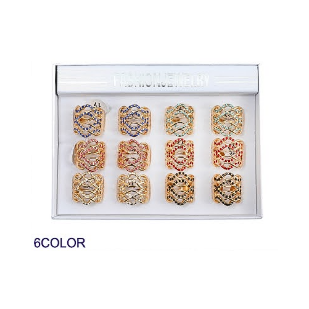 Rhinestone Wave Ring