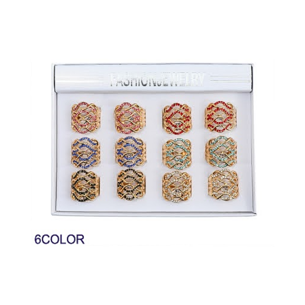 Rhinestone Wave Ring