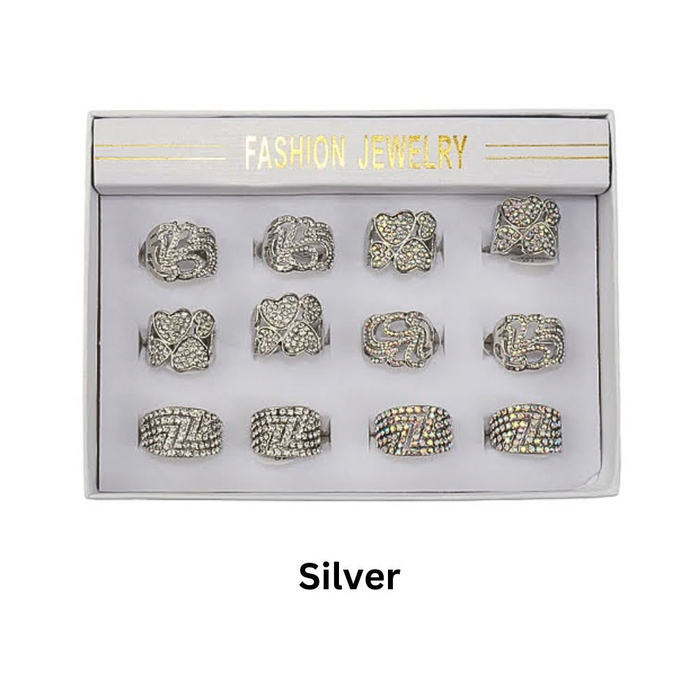 JAR46206S - Silver Rhinestone Ring