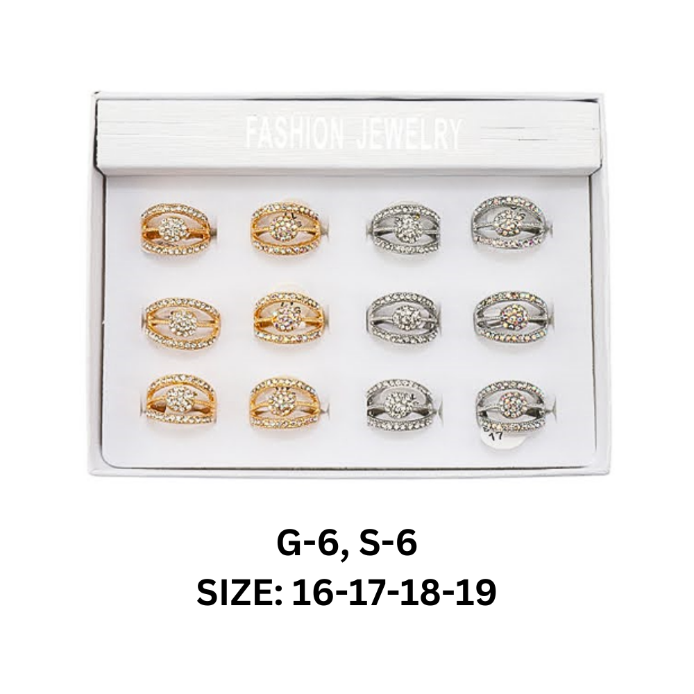 JAR46226 - Rhinestone Multi Line Ring