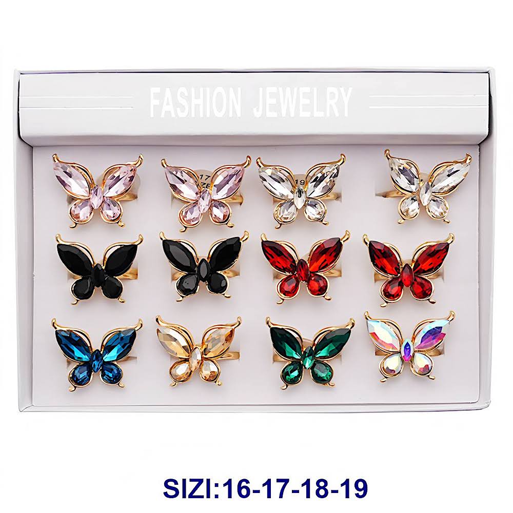 Crystal Butterfly Ring